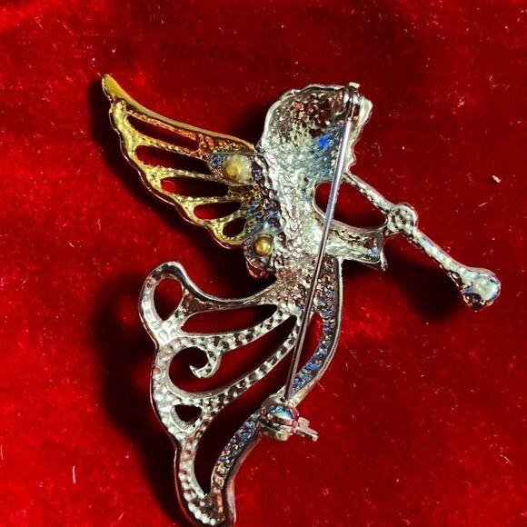 Set of 2 Gold & Silver Angel Brooches - Picture 4 of 9
